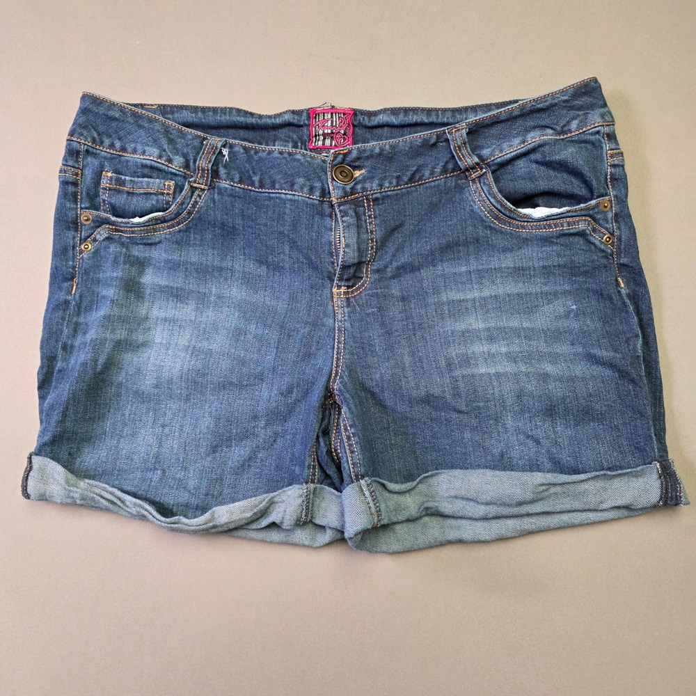 Torrid Denim Shorts Womens 20 Dark Wash Cuffed Blue Jean LDS27-525748T